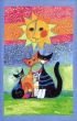 Cats Family Linen Tea Towel Set