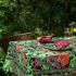 Veranda Black Tablecloth by April Cornell (Tablecloth Sizes: 36 x 36 inches)