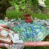 Blue Fruit Medley Tablecloth by April Cornell (Tablecloth Sizes: 36 x 36 inches)